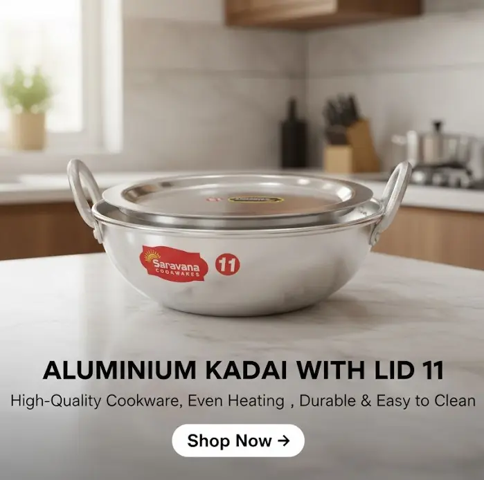 [FVM28661] ALUMINIUM KADAI WITH LID 11   