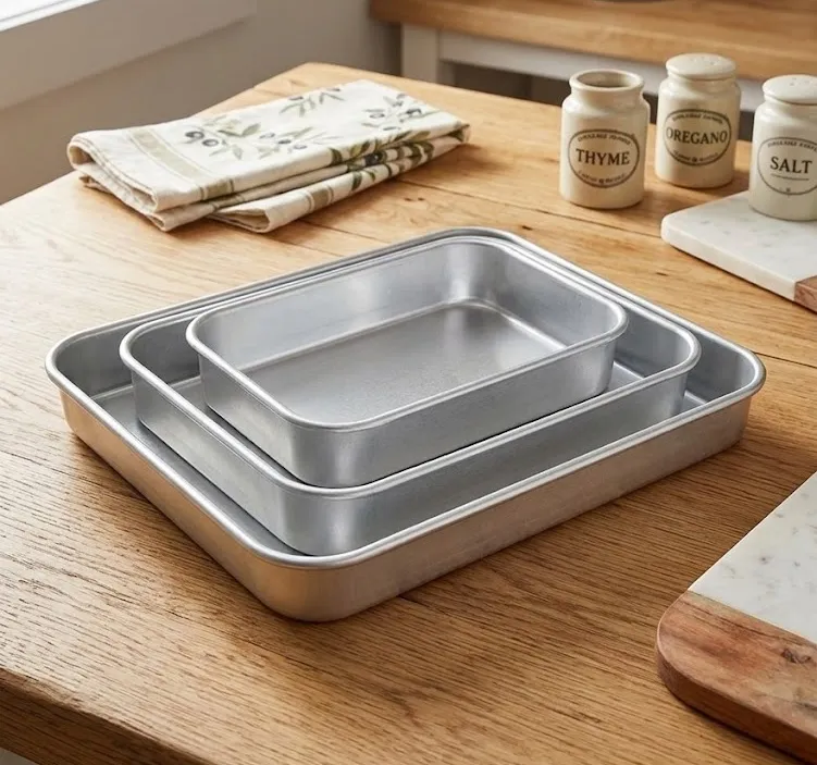 [FVM30233] 3PCS ALM SQUARE CAKE TRAY