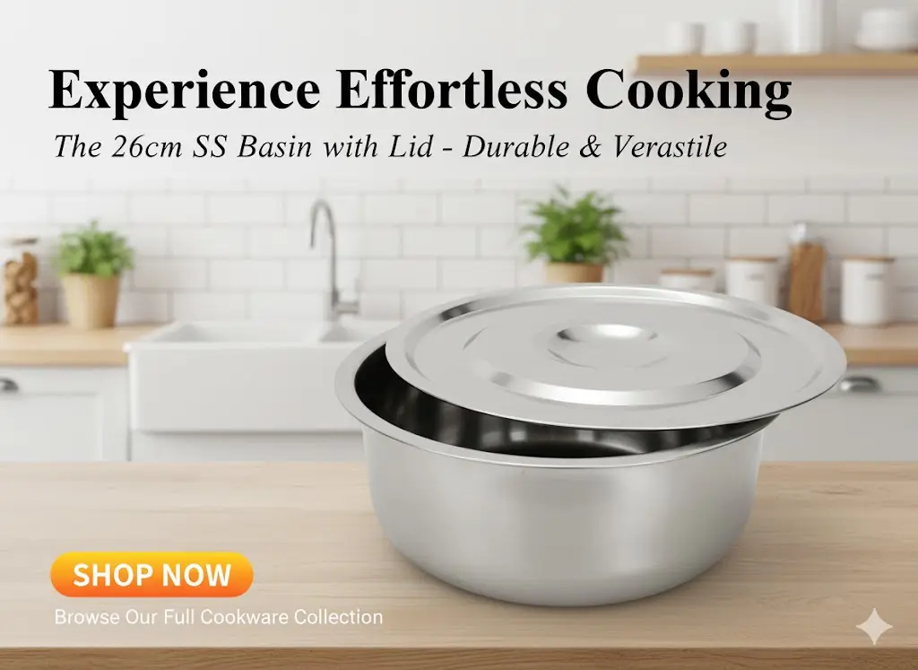 [FVM30264] SS BASIN WITH LI 26CM   