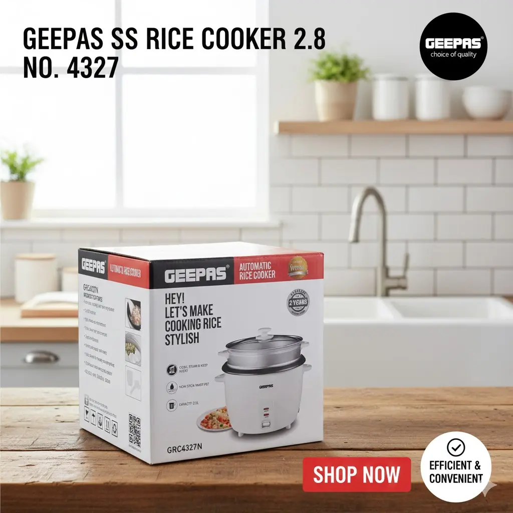[FVM31448] GEEPAS SS RICE COOKER 2.8L NO.4327