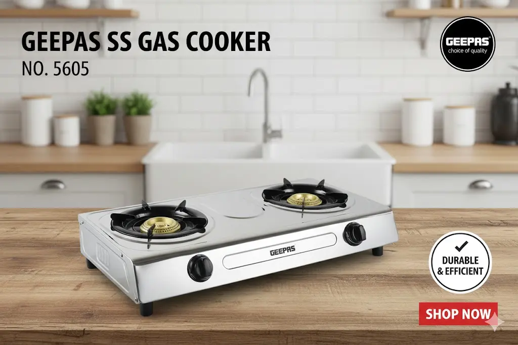 [FVM33007] GEEPAS SS GAS COOKER NO.5605