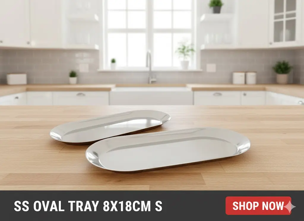 [FVM34894] SS OVAL TRAY 8X18CM S   