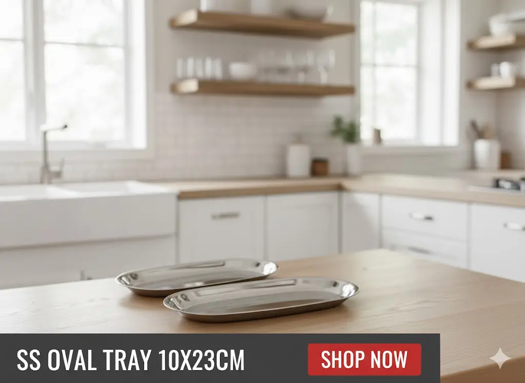[FVM34896] SS OVAL TRAY 10X23CM M   