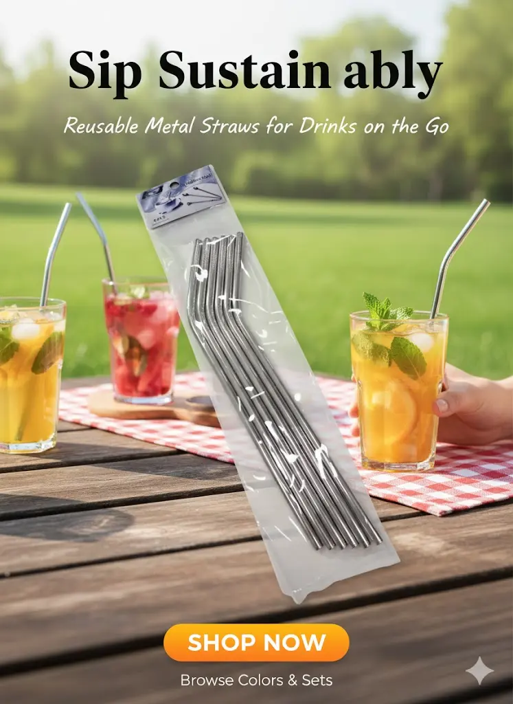 [FVM35299] SS STRAW SET 6 PCS  NO.16488-12   
