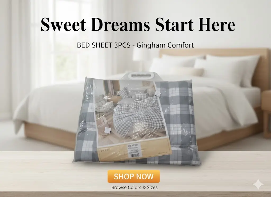 [FVM35571] BED SHEET 3PCS 1.6X2MTR