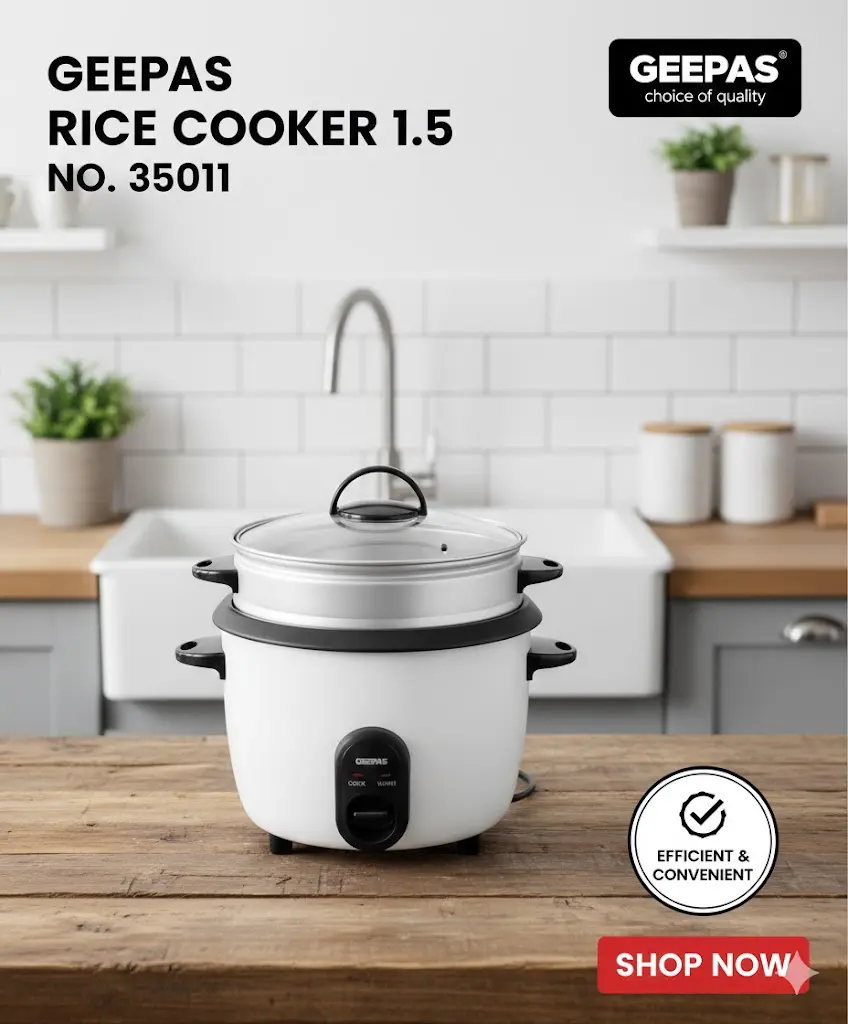 [FVM36218] GEEPAS RICE COOKER 1.5L NO.35011