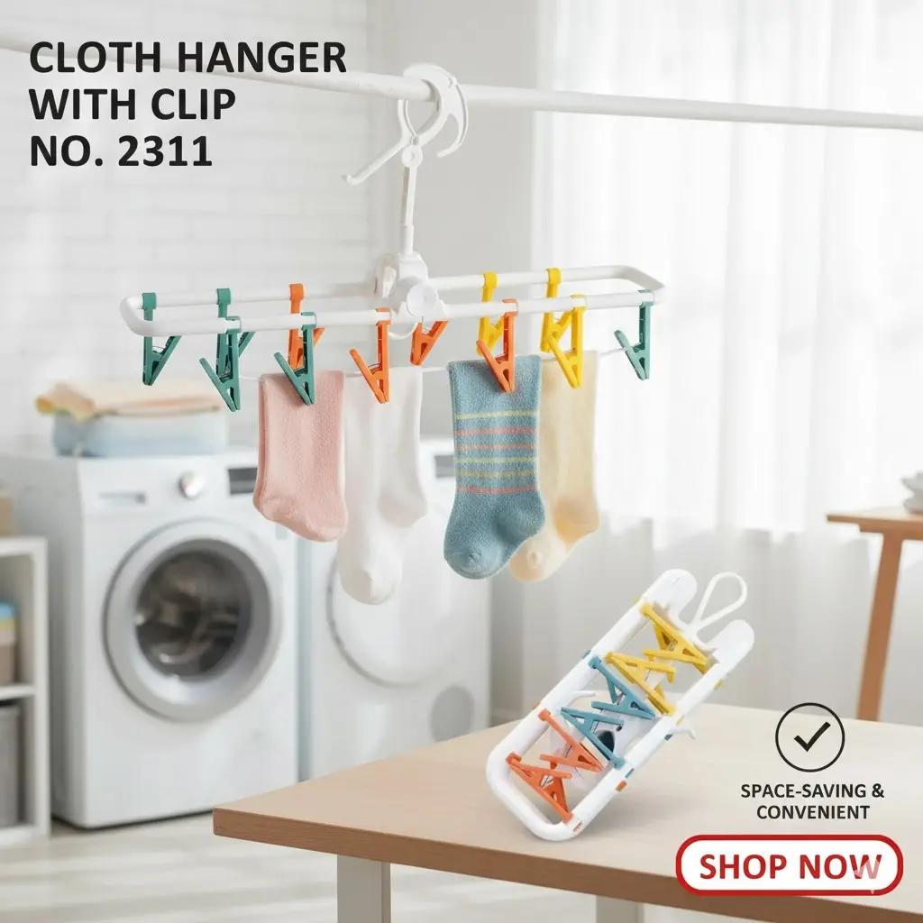 [FVM36490] CLOTH HANGER WITH CLIP NO.2311