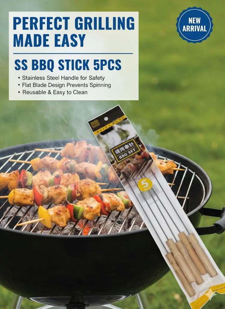 [FVM36556] SS BBQ STICK 5PCS NO.8012   