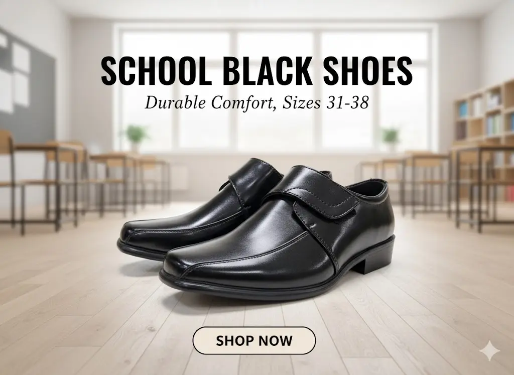 [FVM36176] SCHOOL BLACK SHOES NO.301 31-38   