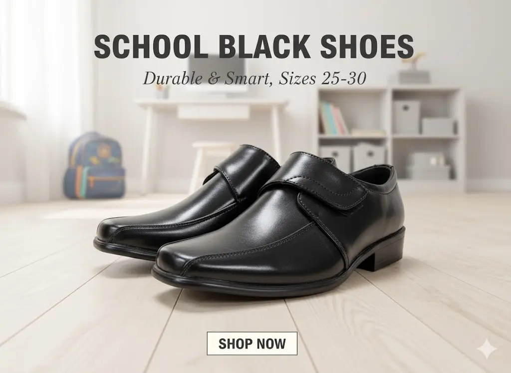 [FVM36177] SCHOOL BLACK SHOES NO.301 25-30   