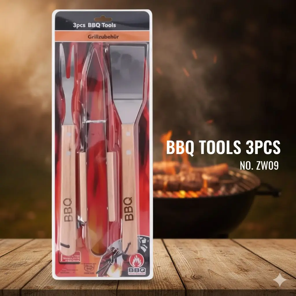 [FVM36743] BBQ TOOLS 3PCS NO.ZW09