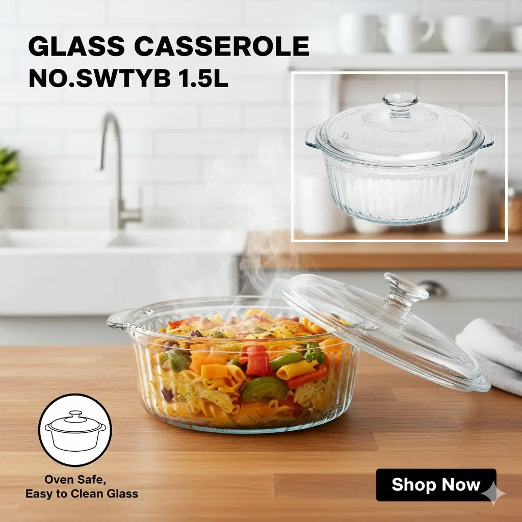 [FVM36776] GLASS CASSEROLE NO.SWTYB 1.5L