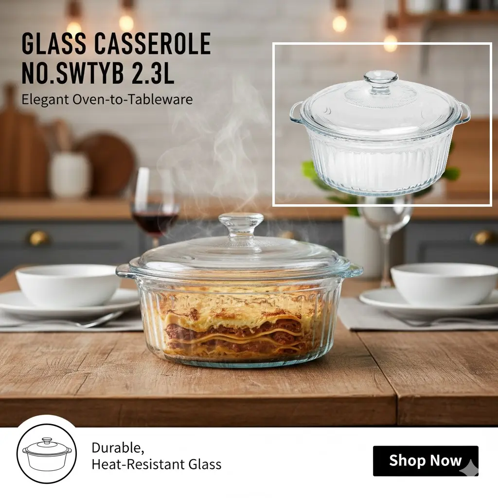 [FVM36814] [FVM36814] GLASS CASSEROLE NO.SWTYB 2.3L