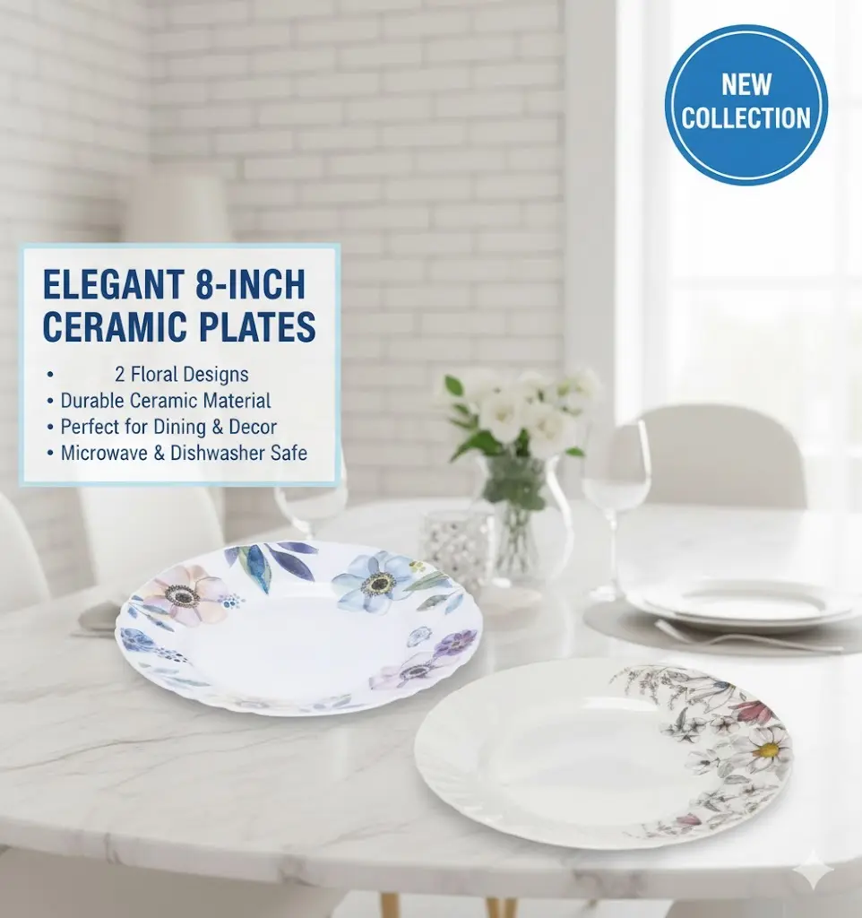 [FVM36989] CERAMIC PLATE 8" NO16809-R