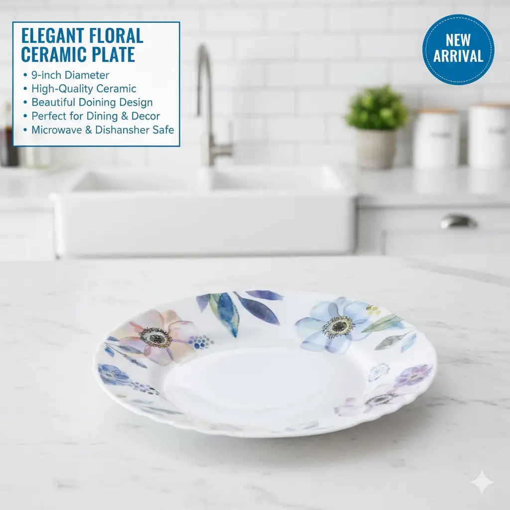 [FVM36990] CERAMIC PLATE9" NO16809-R