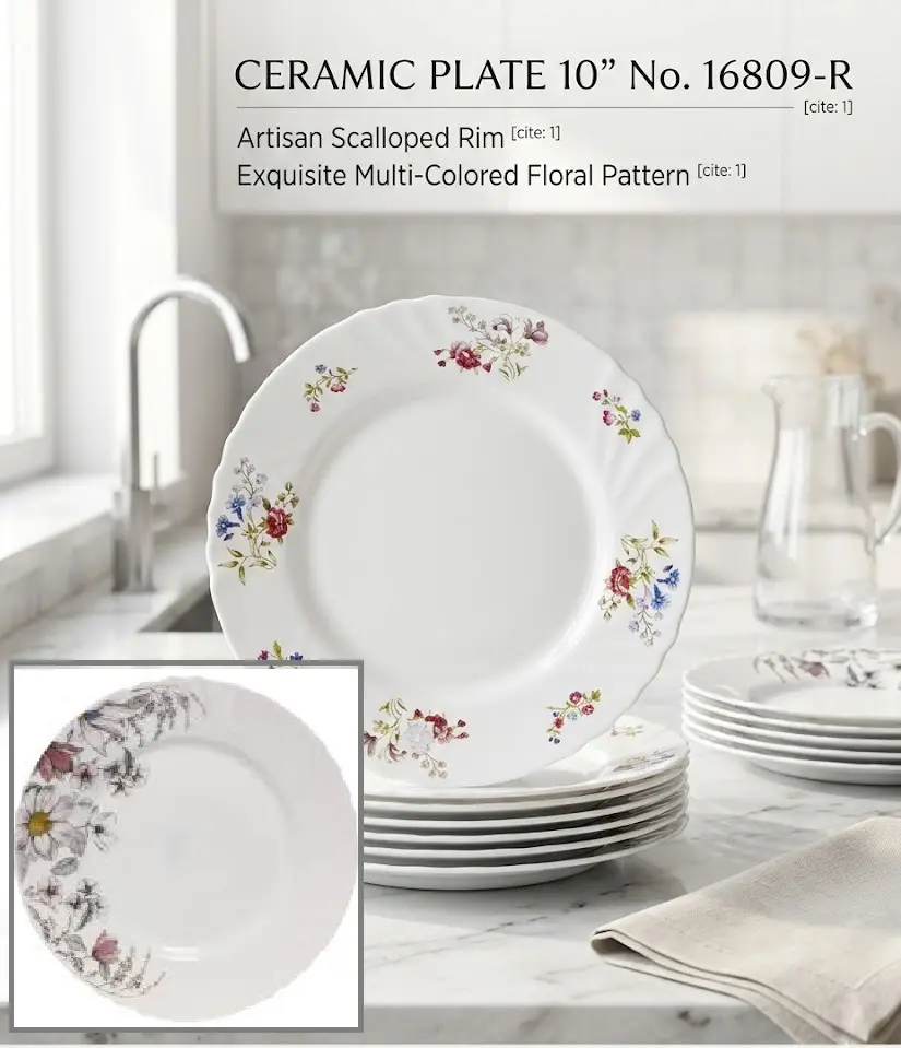 [FVM36991] CERAMIC PLATE 10" NO16809-R