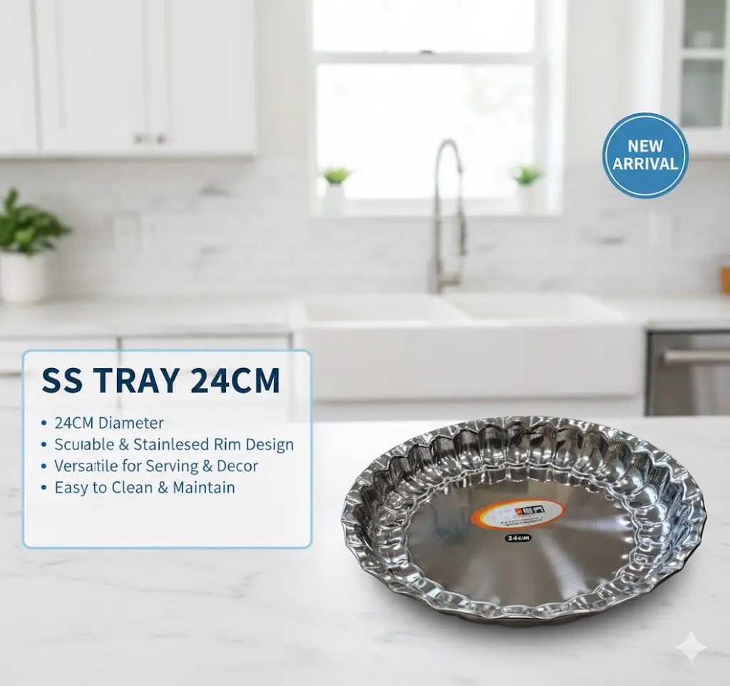 [FVM37020] SS TRAY 24CM NO.P-24