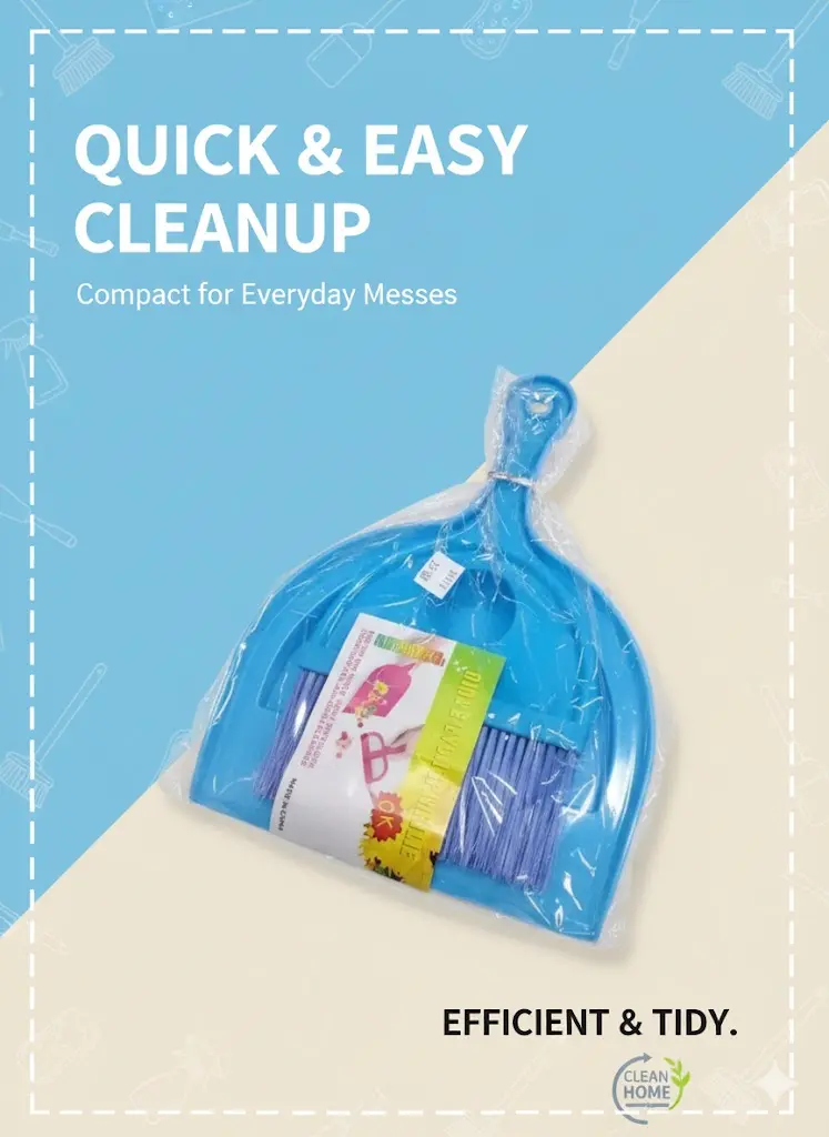 [FVM37372] PLASTIC DUST PAN WITH BRUSH 123