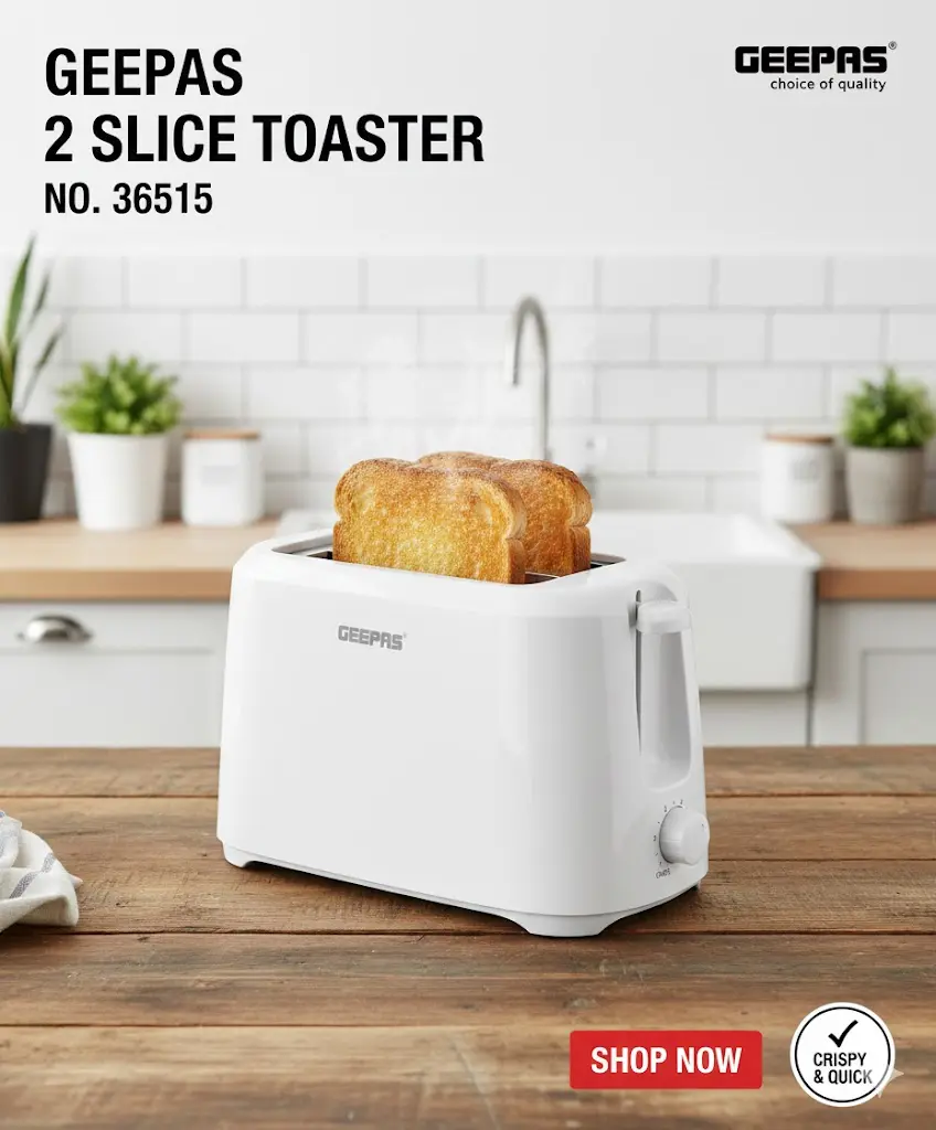 [FVM37421] GEEPAS 2 SLICE TOASTER NO.36515