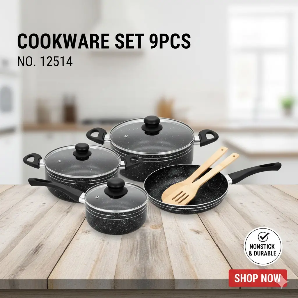 [FVM37535] RF COOKWARE SET 9PCS NO.12514