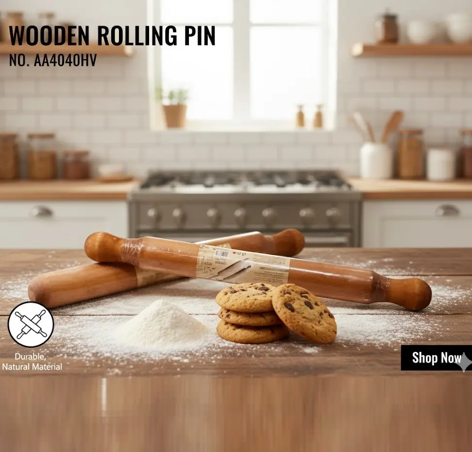 [FVM37584] WOODEN ROLLING PIN NO.AA4040HV