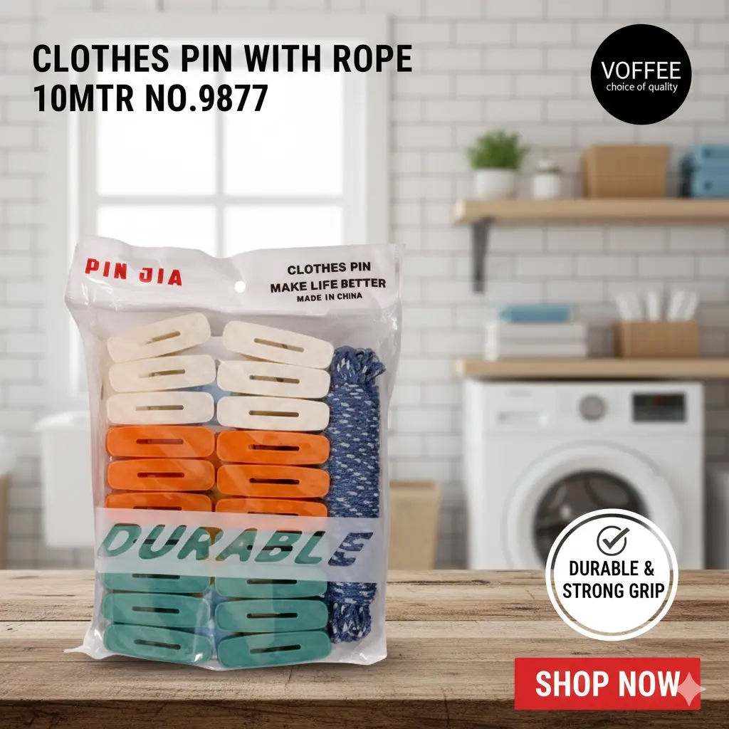 [FVM37895] CLOTHES PIN WITH ROPE 10MTR NO.9877
