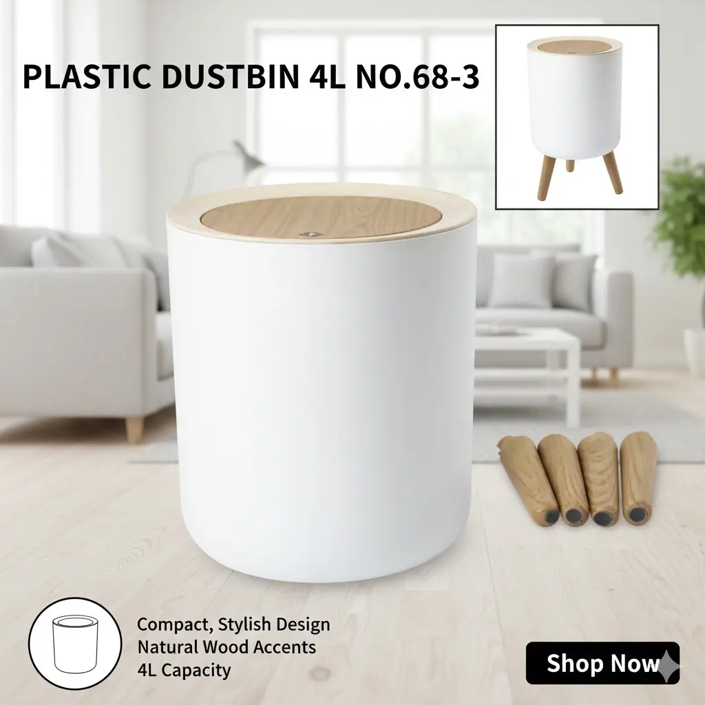 [FVM37901] PLASTIC DUSTBIN 4L NO.68-3