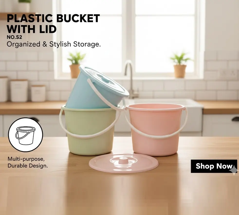 [FVM37930] PLASTIC BUCKET WITH LID NO.S2
