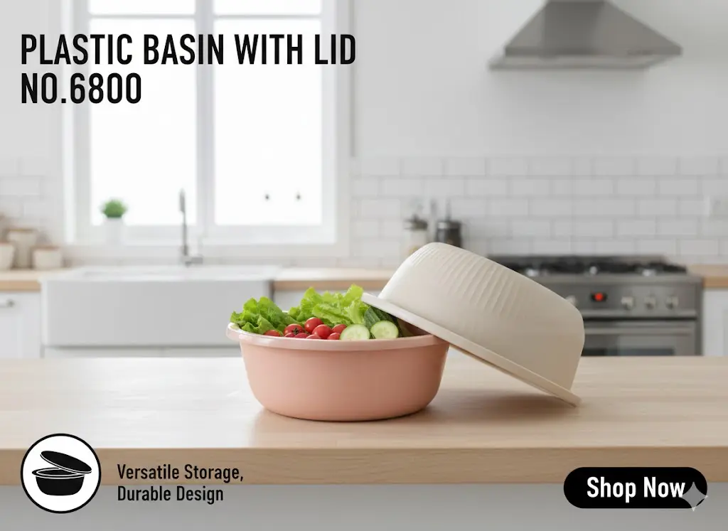 [FVM37964] PLASTIC BASIN WITH LID NO.6800