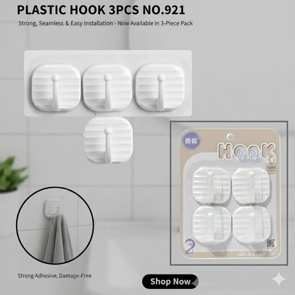 [FVM37966] [FVM37966] PLASTIC HOOK 3PCS NO.921