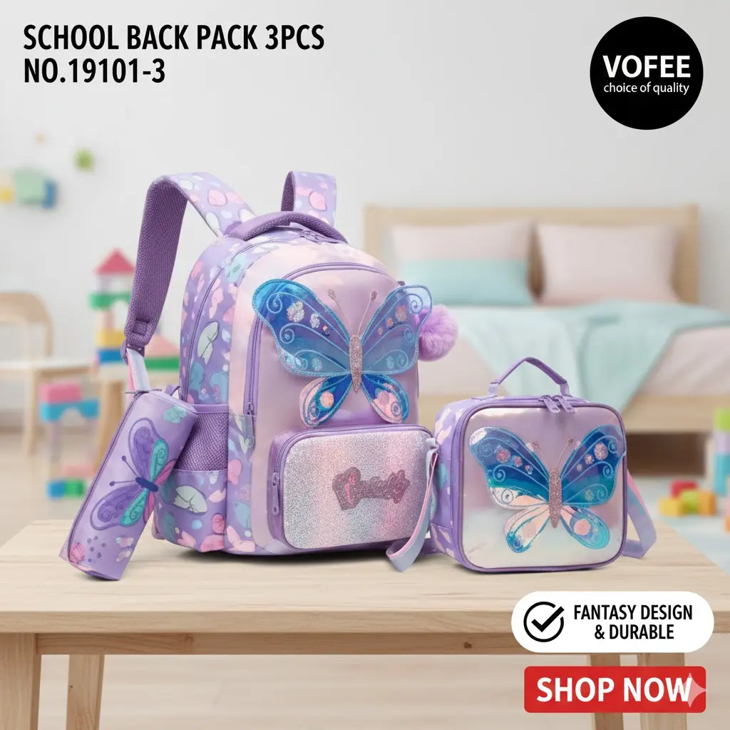 [FVM37971] [FVM37971] SCHOOL BACK PACK 3PCS NO.19101-3