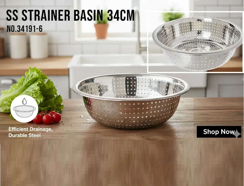 [FVM38037] SS STRAINER BASIN 34CM NO.34191-6