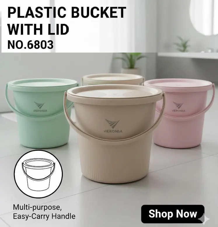 [FVM38060] [FVM38060] PLASTIC BUCKET WITH LID NO.6803