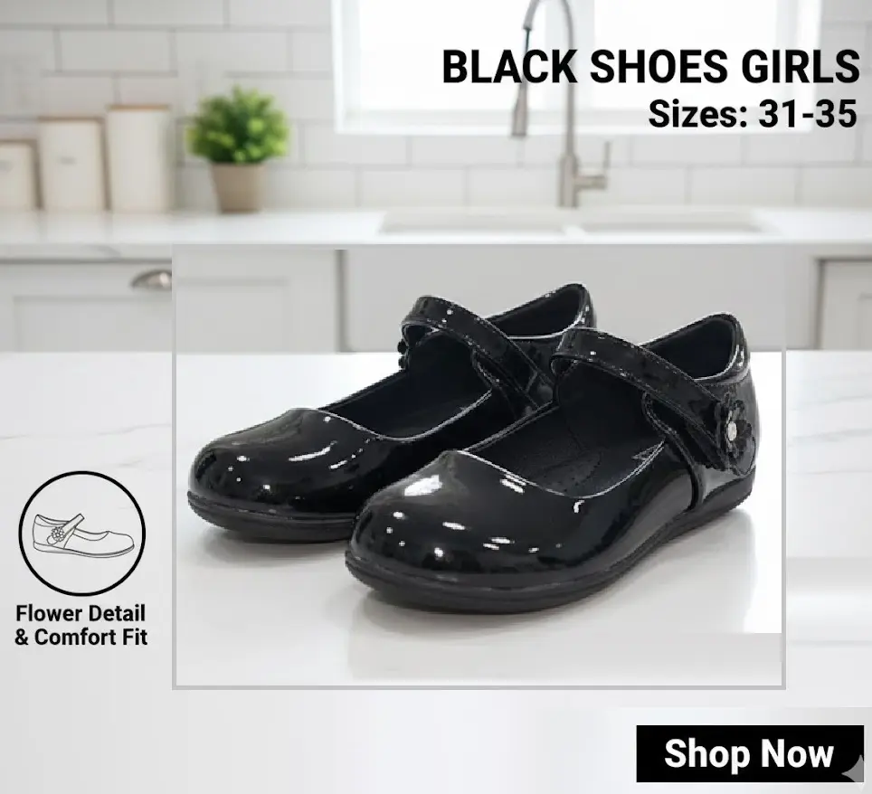 [FVM38102] BLACK SHOES GIRLS 31-35