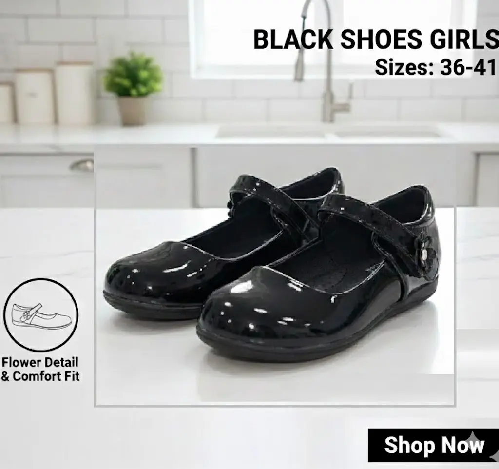 [FVM38103] BLACK SHOES GIRLS 36-41   