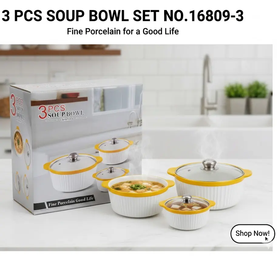[FVM38160] 3PCS SOUP BOWL SET NO.16809-3