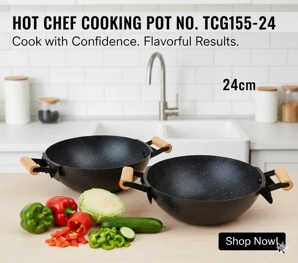 [FVM38167] HOT CHEF COOKING POT 24CM NO.TCG155-24
