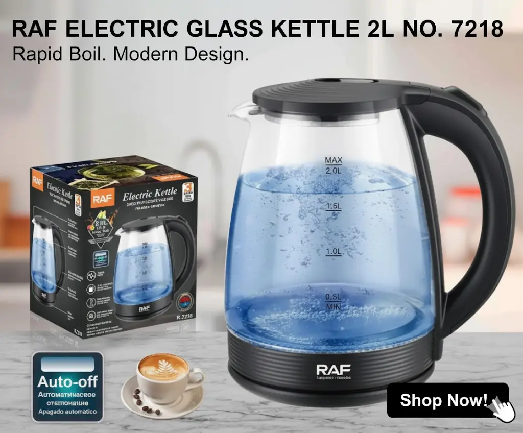 [FVM38176] RAF ELECTRIC GLASS KETTLE 2L NO.7218