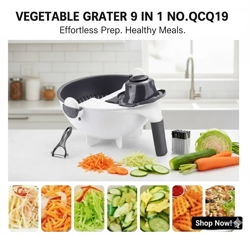 [FVM38227] VEGETABLE GRATER 9 IN 1 NO.QCQ19
