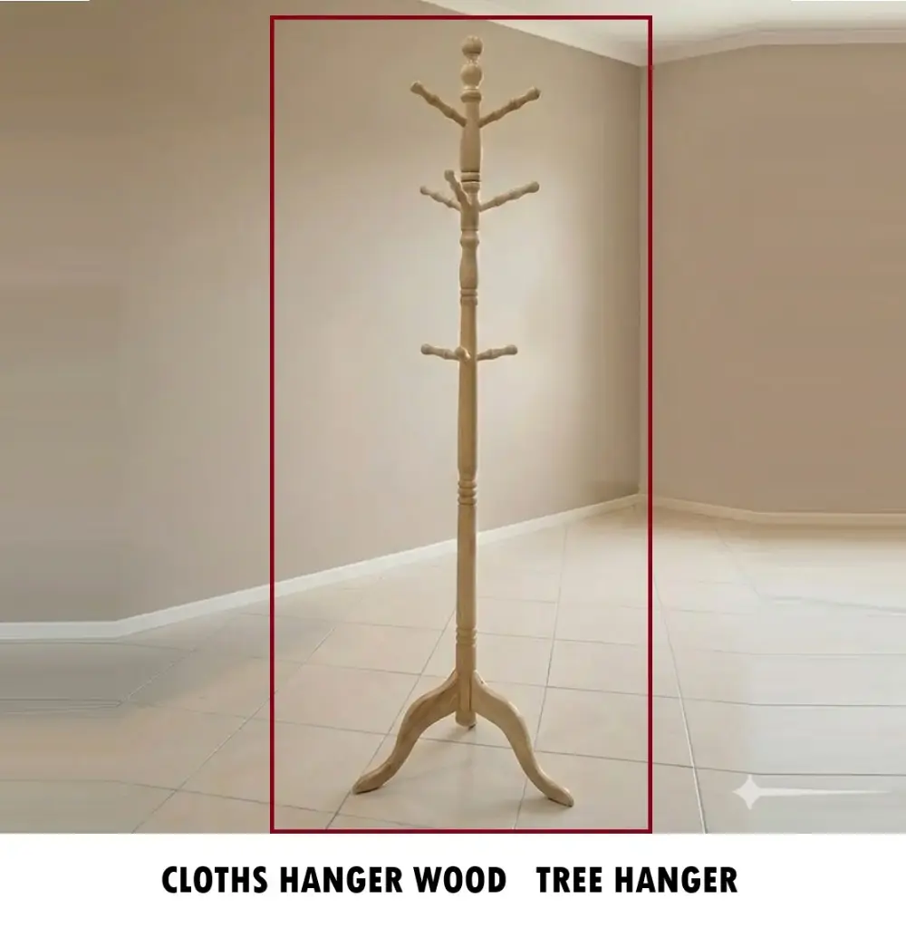 [FVM1480] CLOTHS HANGER WOOD   TREE HANGER