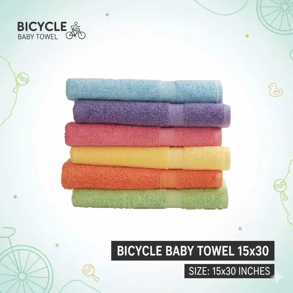 [FVM1876] BICYCLE BABY TOWEL 15X30