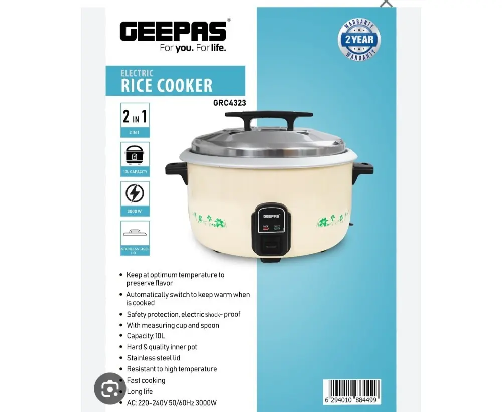 [FVM5897] GEEPAS RICE COOKER 10LT NO.4323