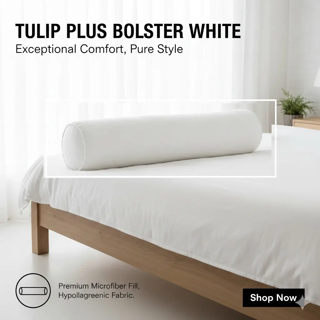 [FVM6544] TULIP PLUS BOLSTER WHITE   