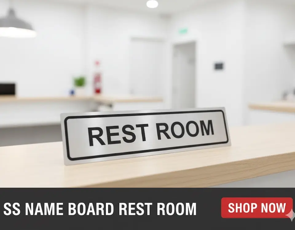 [FVM9926] SS NAME BOARD REST ROOM   