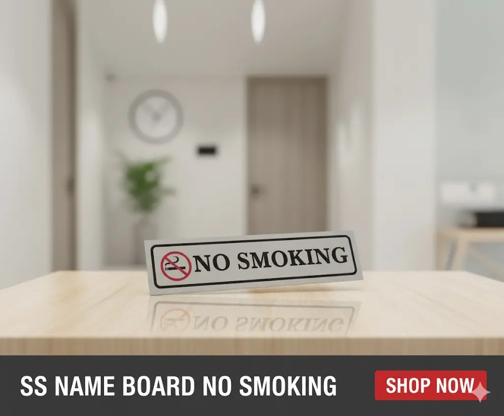 [FVM9928] SS NAME BOARD NO SMORKING   