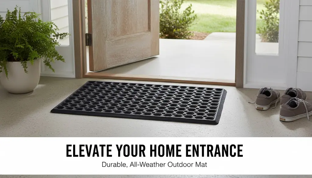 [FVM25004] FLOOR BLACK RUBBER MAT NO.A-4 40x60cm  OUTDOOR MAT