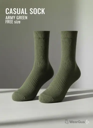 [FVM34952] [FVM34952] CASUAL SOCK ARMY GREEN FREE