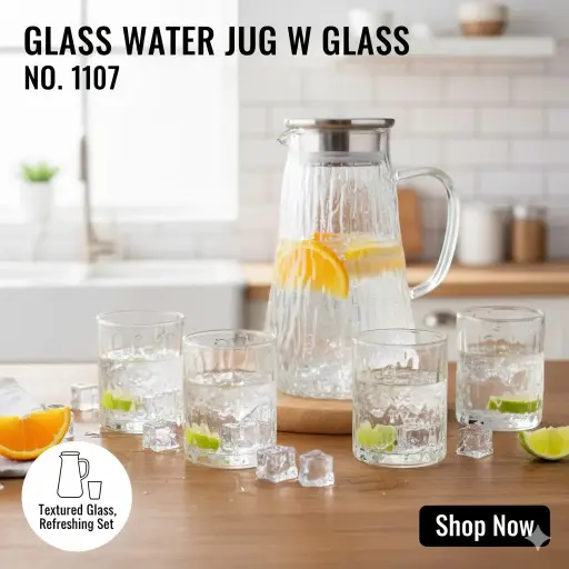 [FVM37225] [FVM37225] GLASS WATER JUG W GLASS 1107