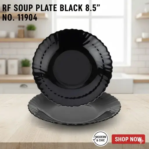 [FVM37501] [FVM37501] RF SOUP PLATE BLACK 8.5" 11904