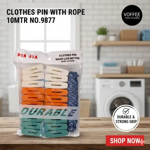 [FVM37895] [FVM37895] CLOTHES PIN WITH ROPE 10MTR NO.9877